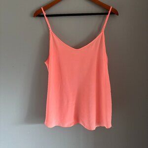 Neon Coral Silk Camisole